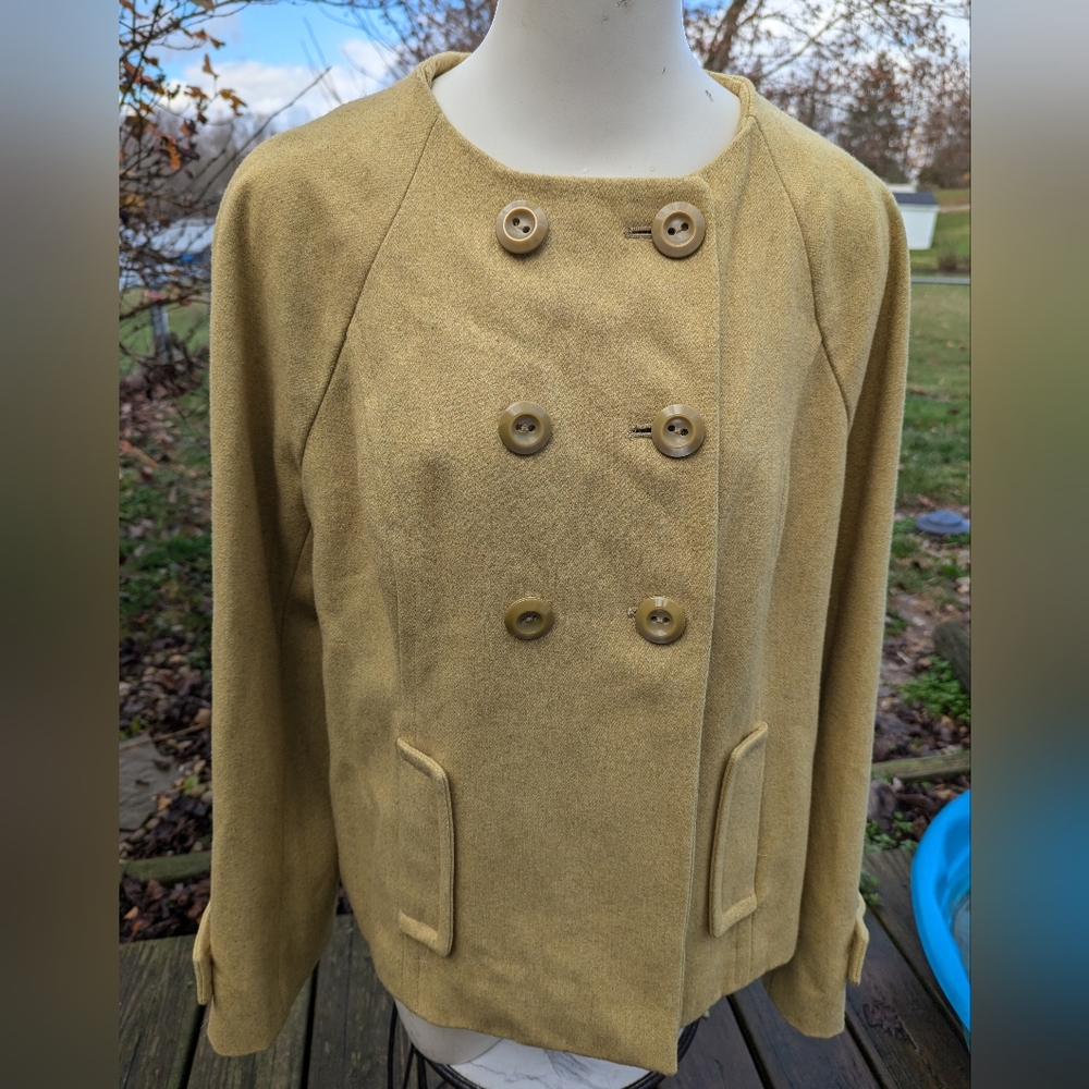 Mossimo Double Breasted Back Pleated Roundneck Li… - image 1